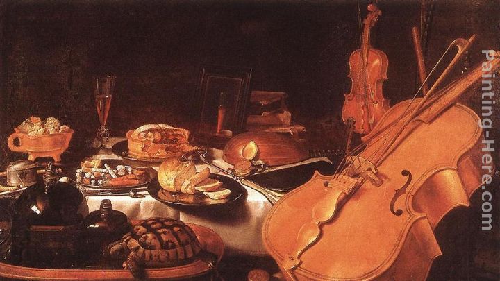Still Life with Musical Instruments painting - Pieter Claesz Still Life with Musical Instruments art painting